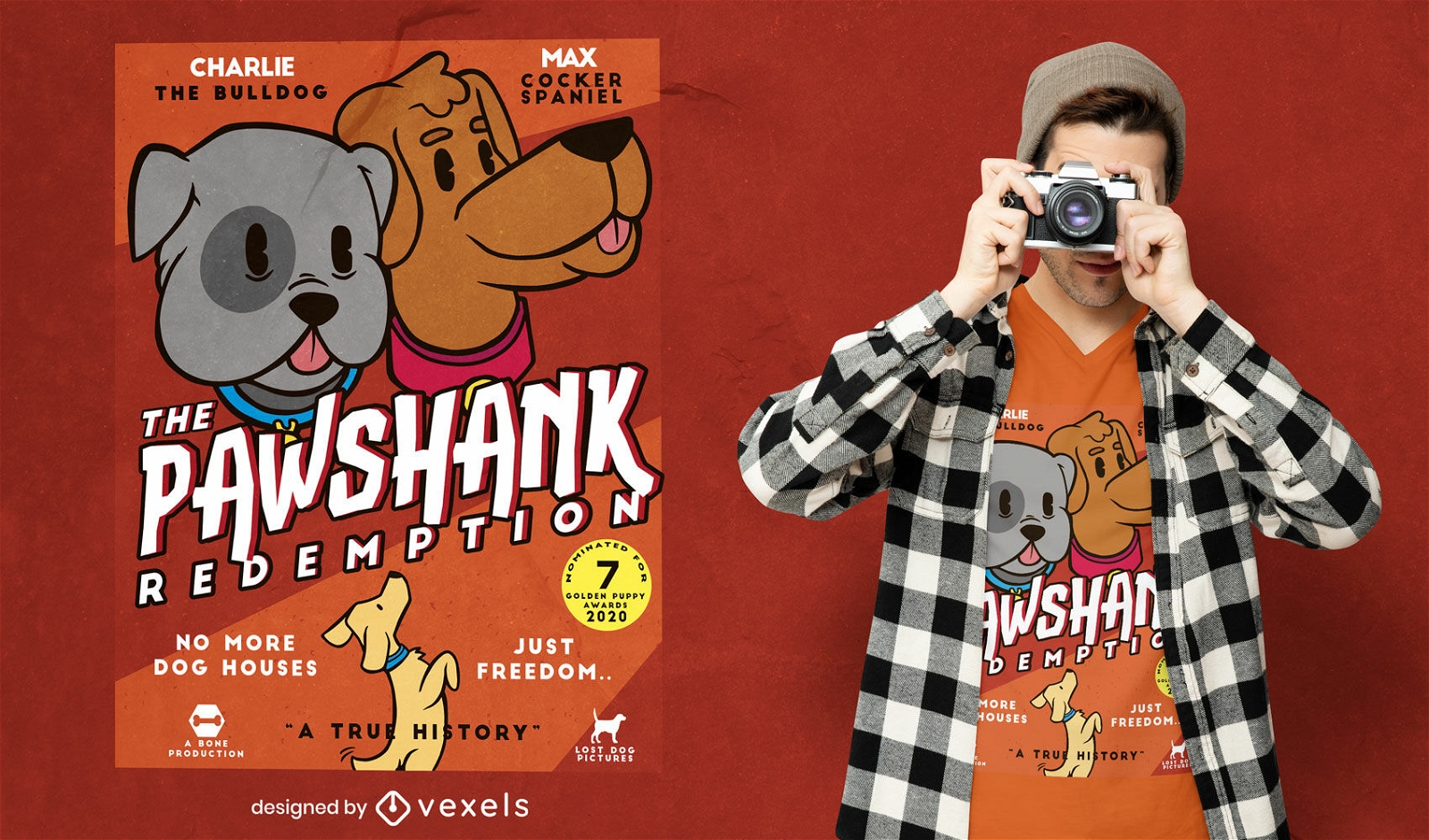 Hunde Film Parodie Poster T-Shirt Design