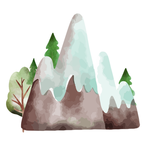 Winter weather mountain nature PNG Design