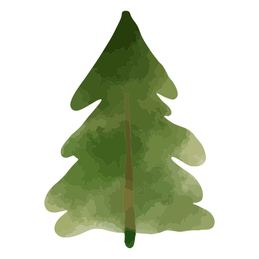 Icono de árbol de pino acuarela Diseño PNG