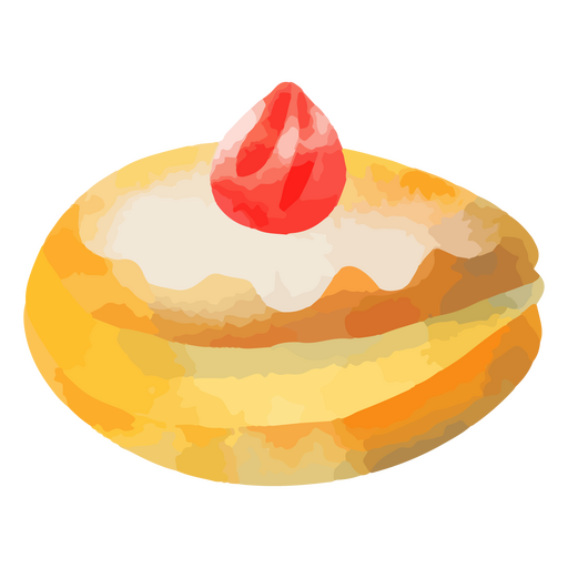 Watercolor jelly donut PNG Design