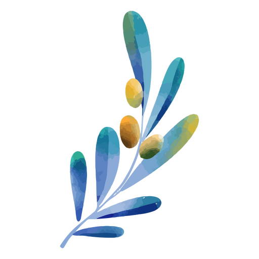 Watercolor hanukkah leaves PNG Design