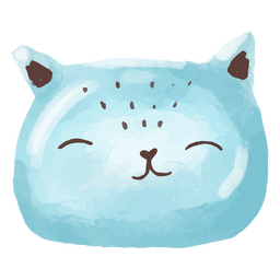 Cute watercolor smiling cat PNG Design