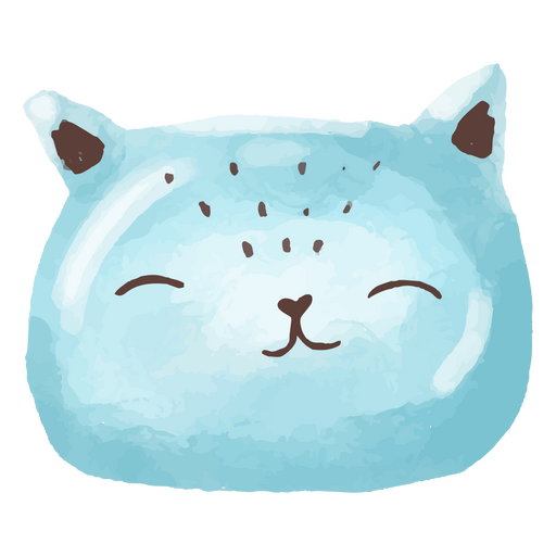 Cute watercolor smiling cat
