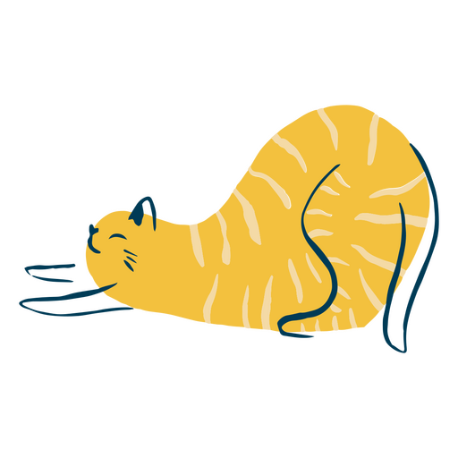 Lindo gato estiramiento abstracto Diseño PNG