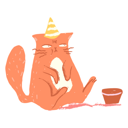 Birthday cake cat PNG Design