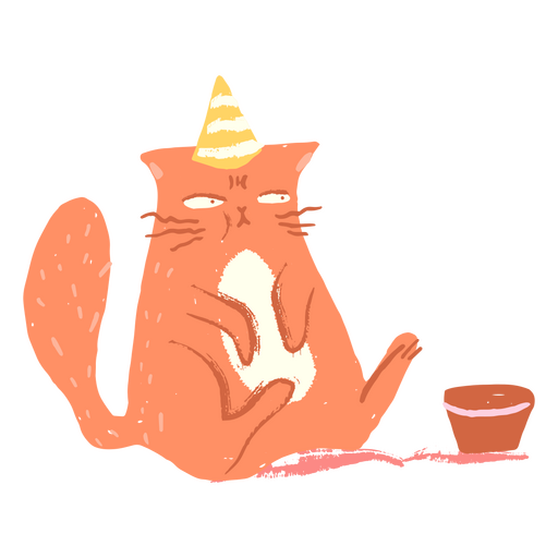 bolo de aniversário gato Desenho PNG