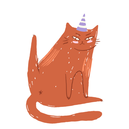 Gato de mascota de cumpleaños a tope Diseño PNG