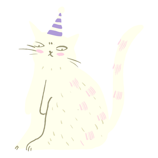 Aniversário gato de estimação fofo Desenho PNG