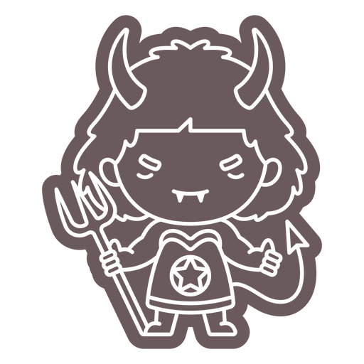 Cute devil cutout PNG Design