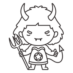 Netter gruseliger Teufel PNG-Design