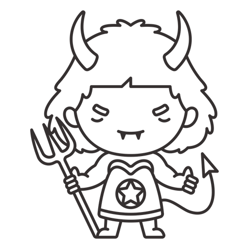 Lindo diablo espeluznante Diseño PNG