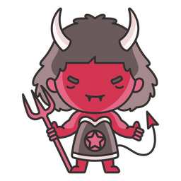 Dibujos animados lindo diablo rojo Diseño PNG