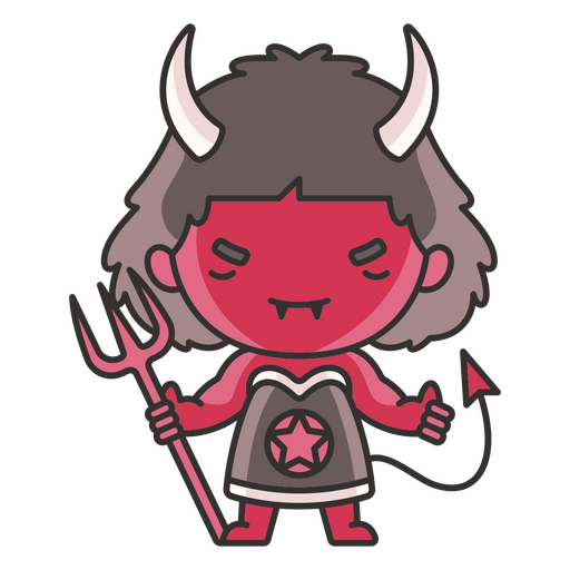 Cute red devil cartoon PNG Design