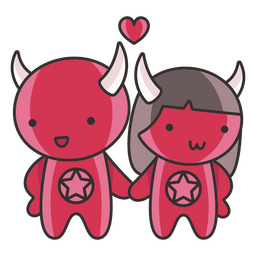 Lindo casal de diabos vermelhos Desenho PNG Transparent PNG