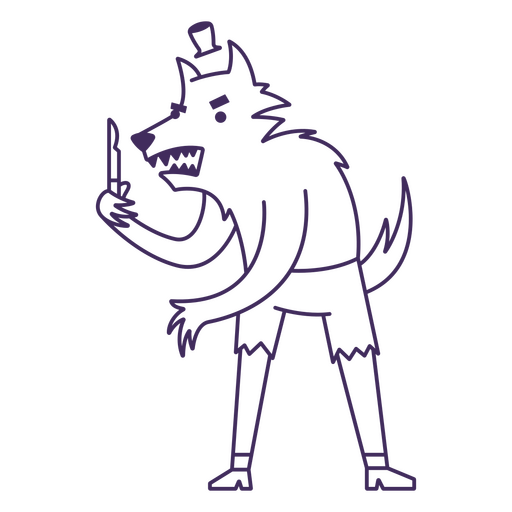 Carácter de hombre lobo enojado Diseño PNG