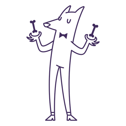 Carácter de hombre lobo con huesos Diseño PNG