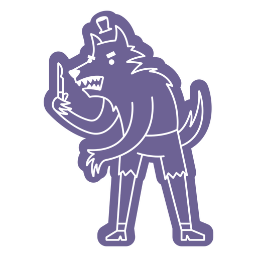 Angry werewolf character cutout PNG Design