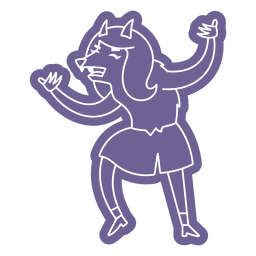 Senhora lobisomem dançando Desenho PNG