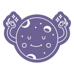 Meditating moon cartoon PNG Design