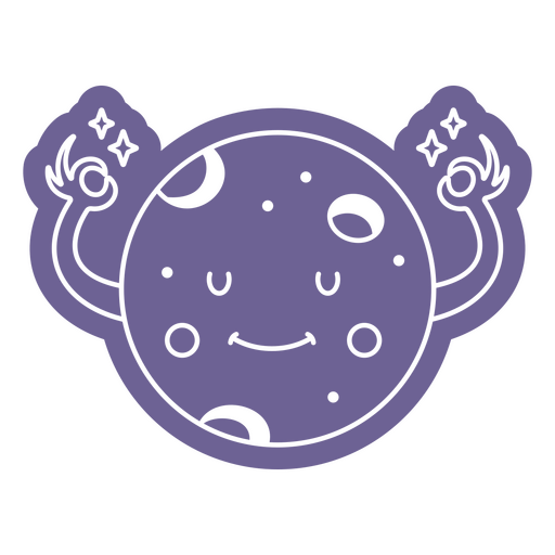 Meditating moon cartoon PNG Design