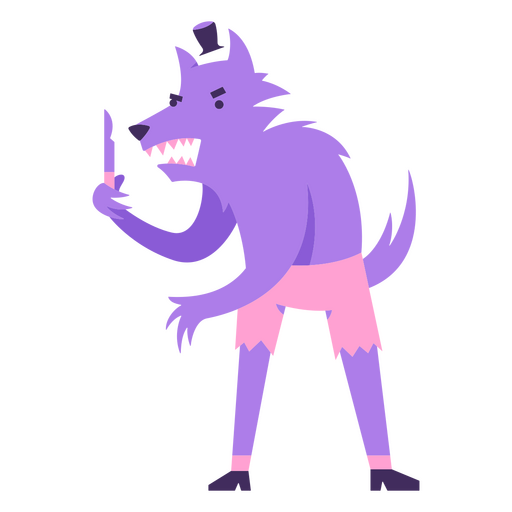 Angry werewolf cartoon PNG Design