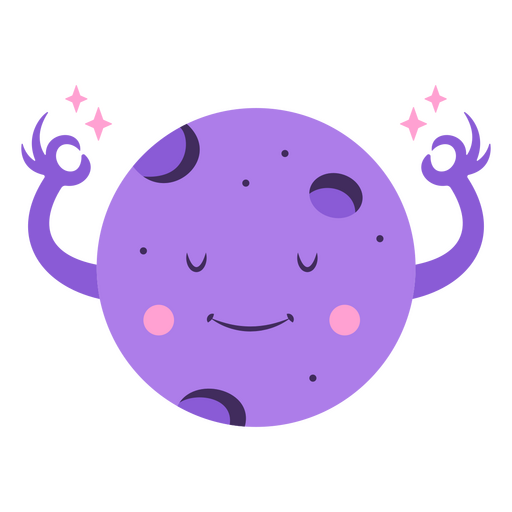 Cartoon moon meditating PNG Design