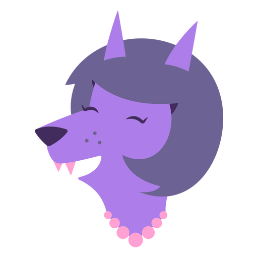 Happy werewolf lady PNG Design