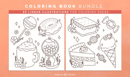 Sweet food coloring book interior design
