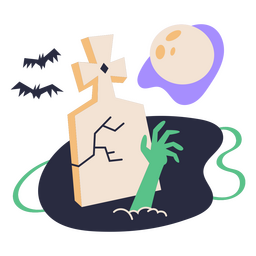 Zumbi de cemitério assombrado retrô Desenho PNG