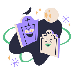 Piedras de cementerio retro Diseño PNG