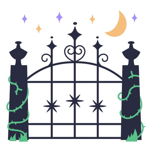 Puertas del cementerio hiedra puntiaguda Diseño PNG