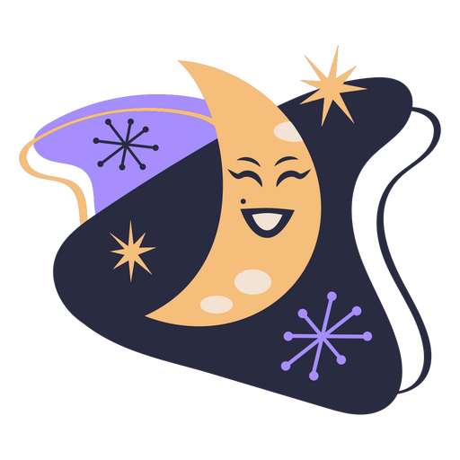 Carácter de luna retro Diseño PNG