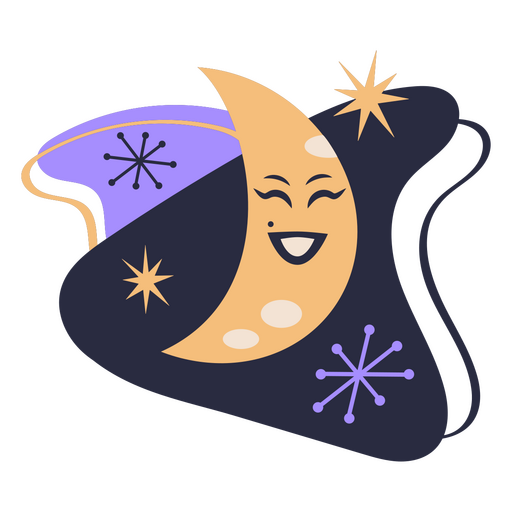 Retro moon character  PNG Design