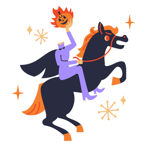 Dibujos animados de jinete de caballo de halloween Diseño PNG
