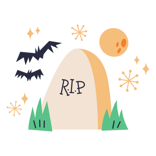 Graveyard stone cartoon PNG Design