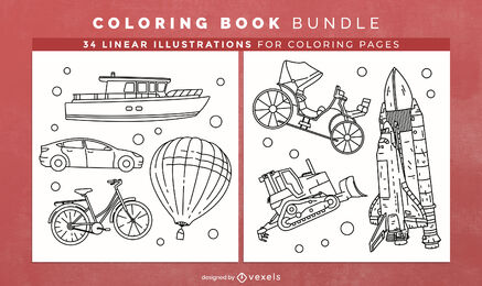 Transportation coloring book KDP interior design