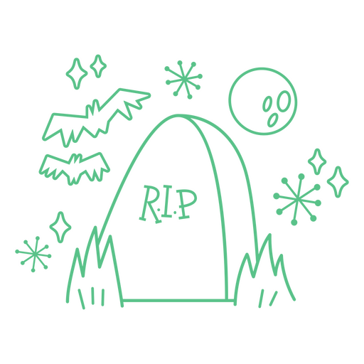 Cemetery stone cartoon PNG Design
