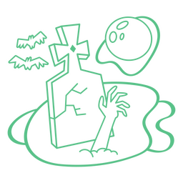 Pedra de cemitério assombrada retrô Desenho PNG