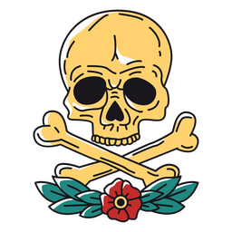 Tatuaje de calavera de Halloween Diseño PNG