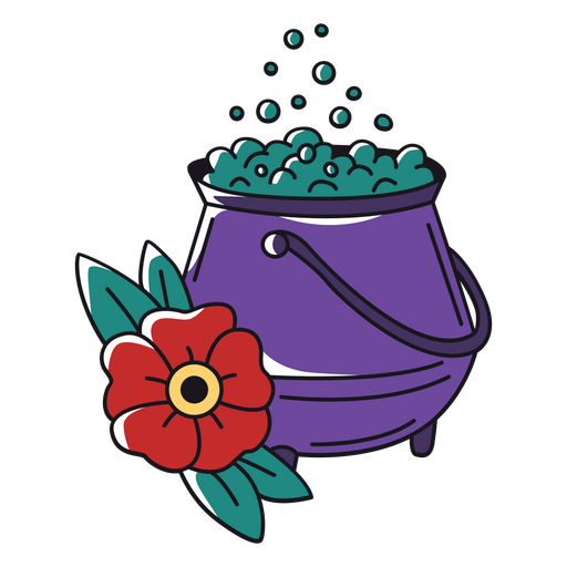 Halloween cauldron tattoo PNG Design