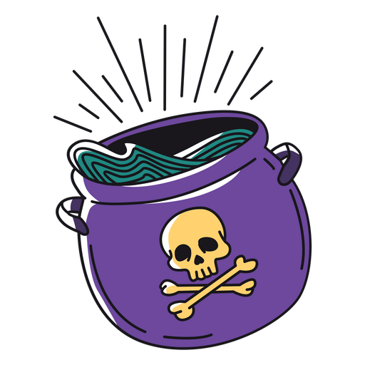 Witch cauldron poison Halloween tattoo PNG Design