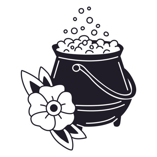 Witch Halloween cauldron drawing PNG Design