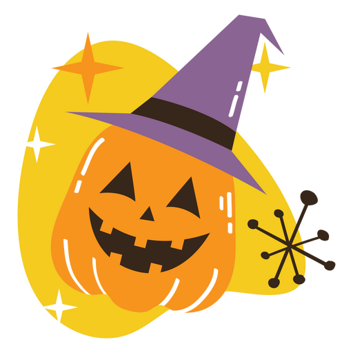 Happy pumpkin witch hat PNG Design