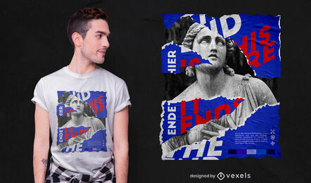 The end statue psd t-shirt design