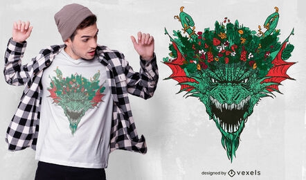 Diseño de camiseta con corona de dragón.