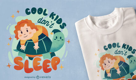 Niño abrazando diseño de camiseta linda tortuga