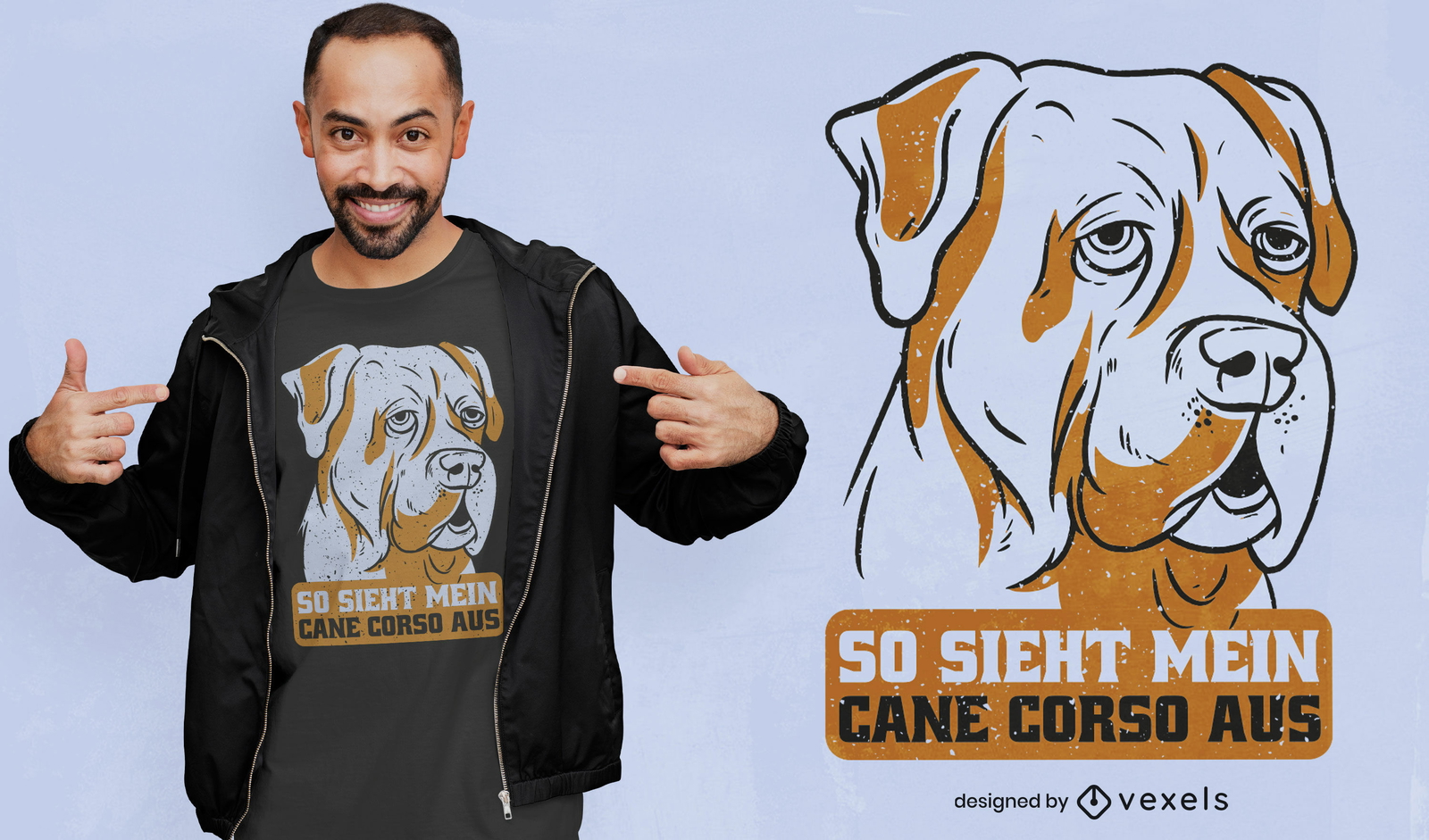 Design de t-shirt com citação de cão cane corso