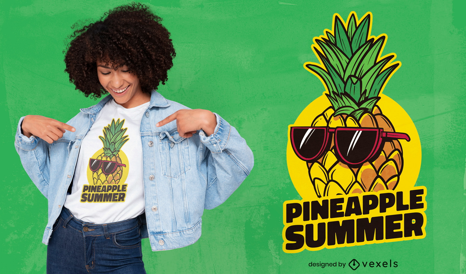 Ananas Sonnenbrille Sommer T-Shirt Design