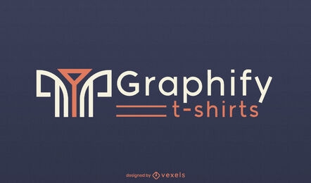 Geometric t-shirt shapes and lines logo template