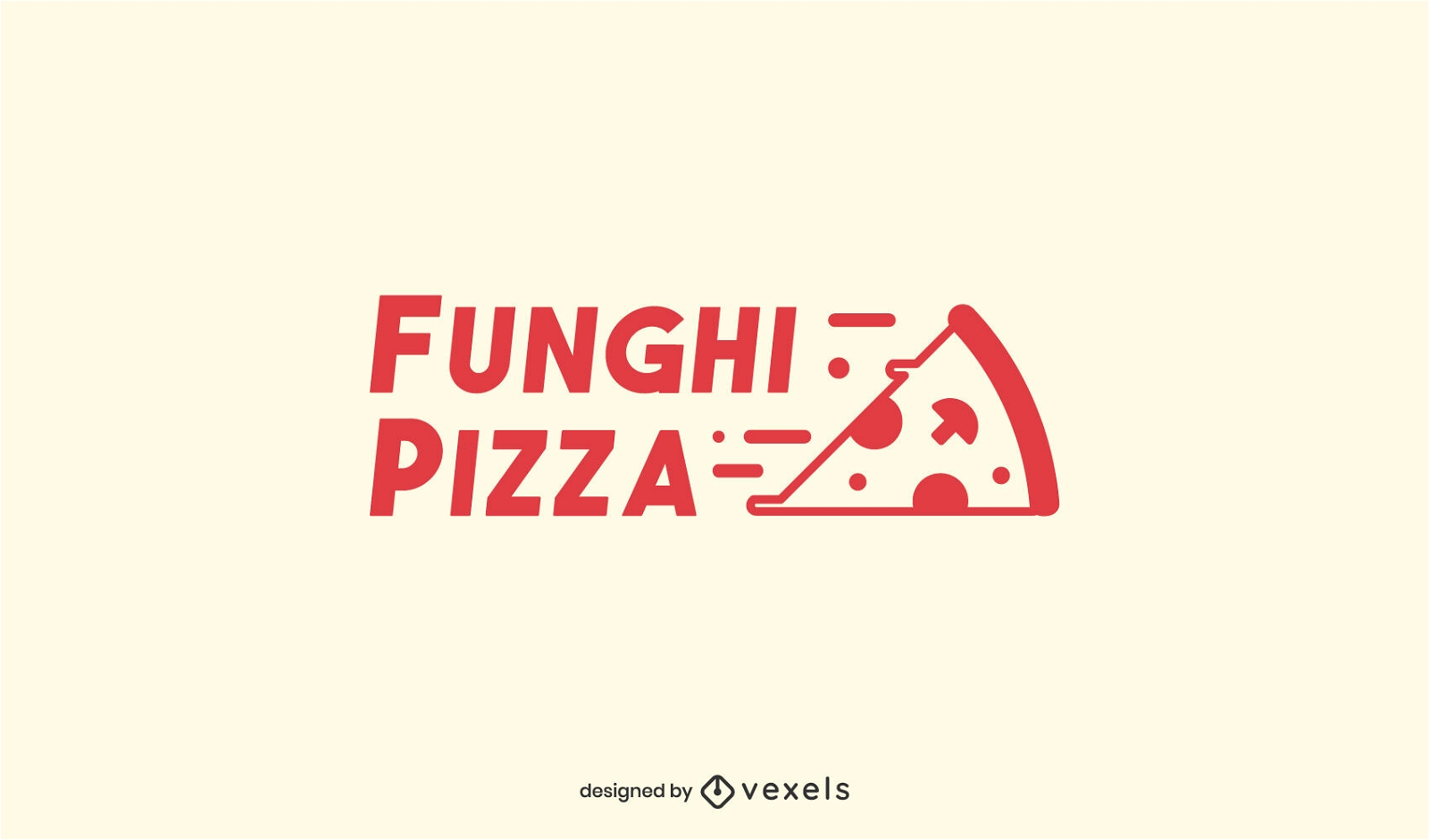 Modelo de logotipo de traço cheio de pizza